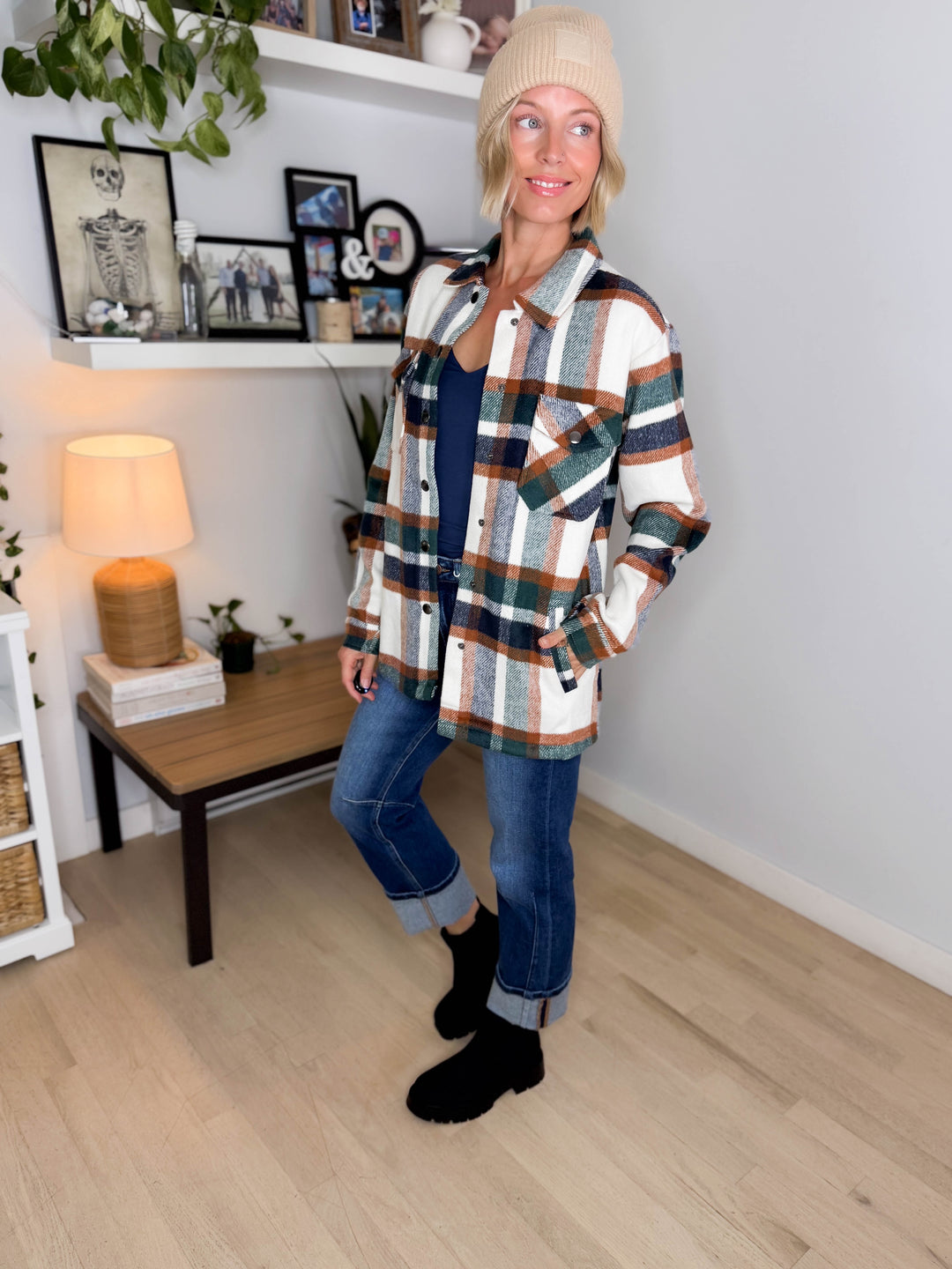 MICHELLE MAE Norah Jane Shacket- HARVEST PLAID