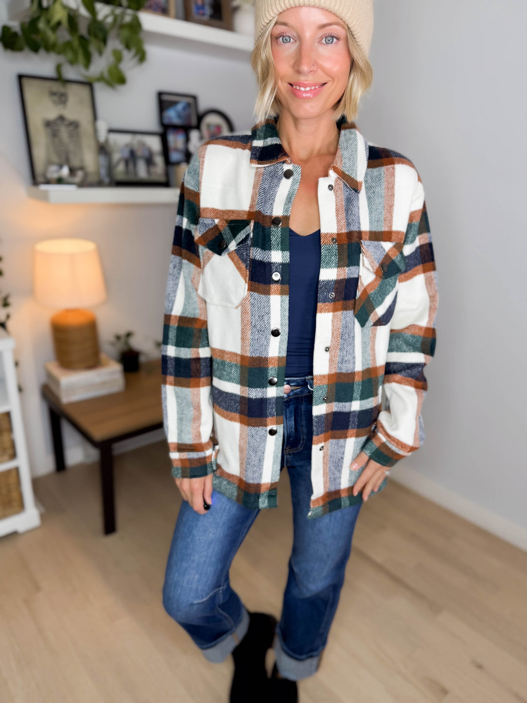 MICHELLE MAE Norah Jane Shacket- HARVEST PLAID