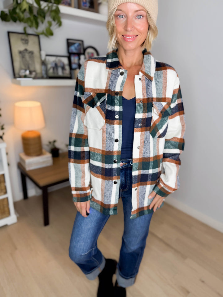 MICHELLE MAE Norah Jane Shacket- HARVEST PLAID