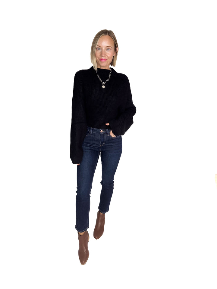 Sugar Plum Tie Back Sweater- BLACK