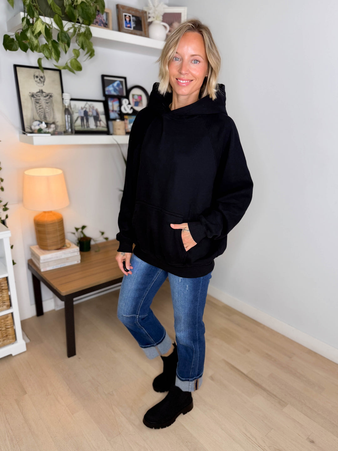 Tanis Premium Fleece Hoodie- BLACK