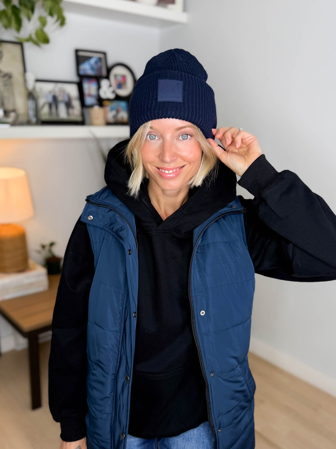 CC Soft Ribbed Beanie- NAVY