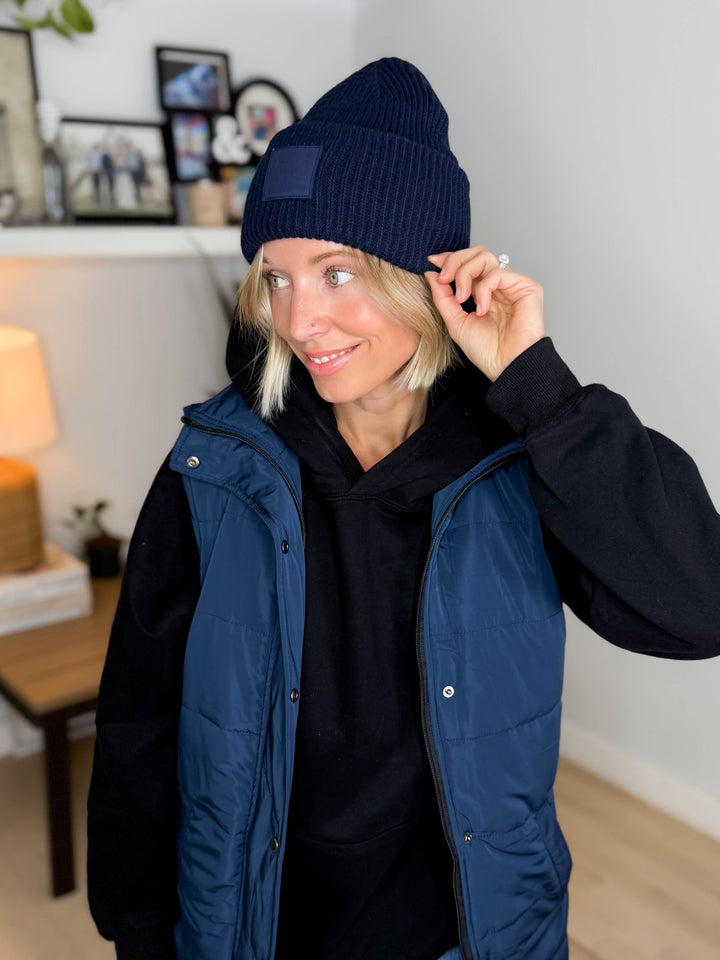 CC Soft Ribbed Beanie- NAVY