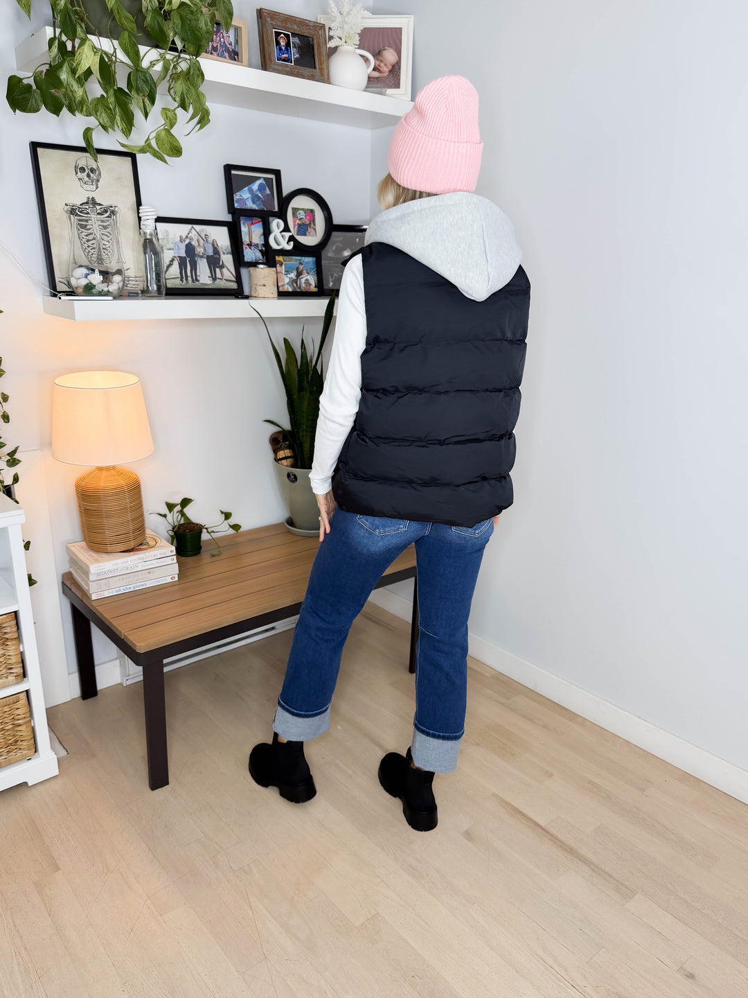 Bradlee Hoodie Vest- BLACK