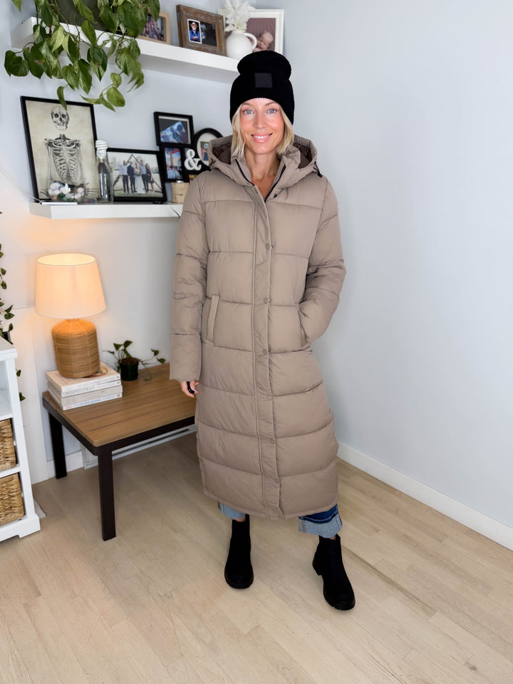 ONLY Premium Puff XLong Jacket- TAUPE GRAY