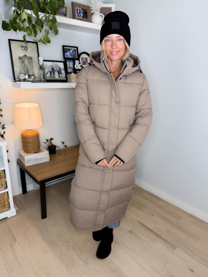 ONLY Premium Puff XLong Jacket- TAUPE GRAY