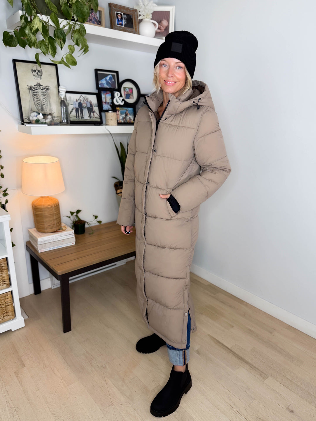 ONLY Premium Puff XLong Jacket- TAUPE GRAY