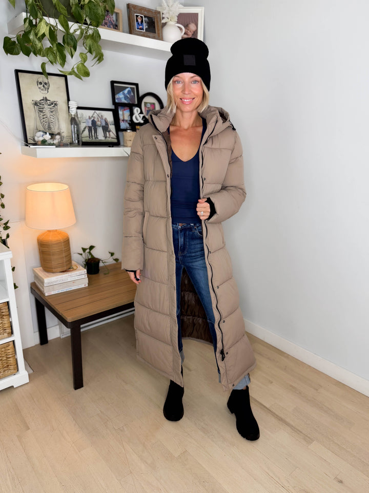 ONLY Premium Puff XLong Jacket- TAUPE GRAY