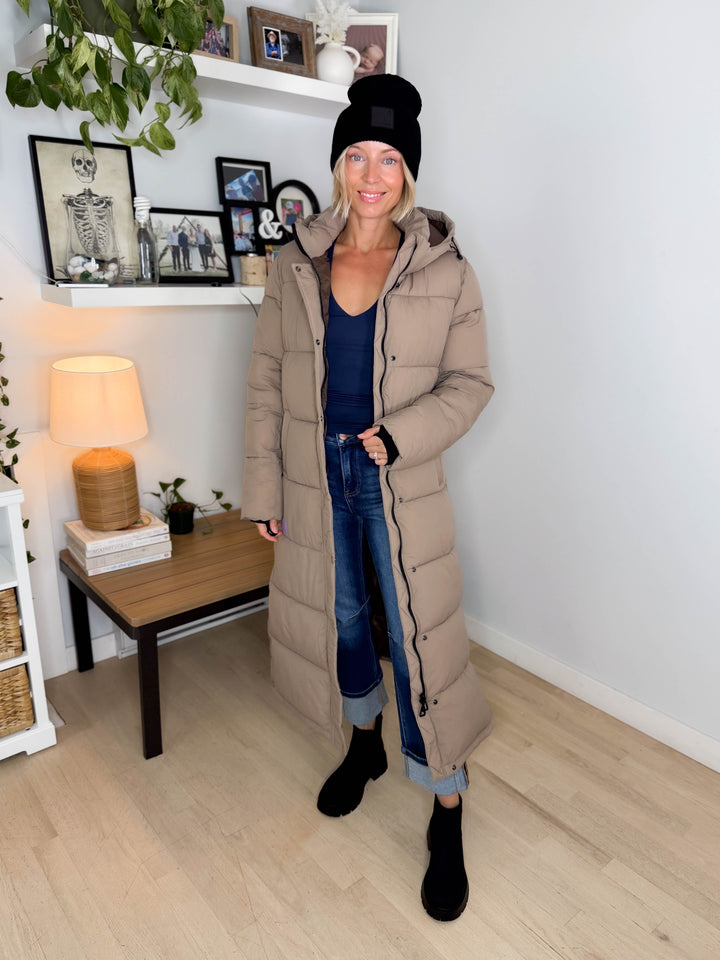 ONLY Premium Puff XLong Jacket- TAUPE GRAY