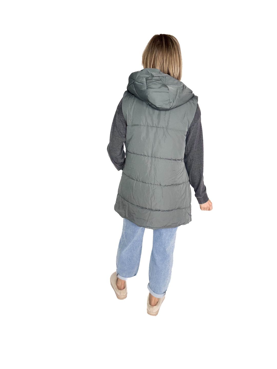 Frost + Fizz Puffer Vest- DARK GREEN