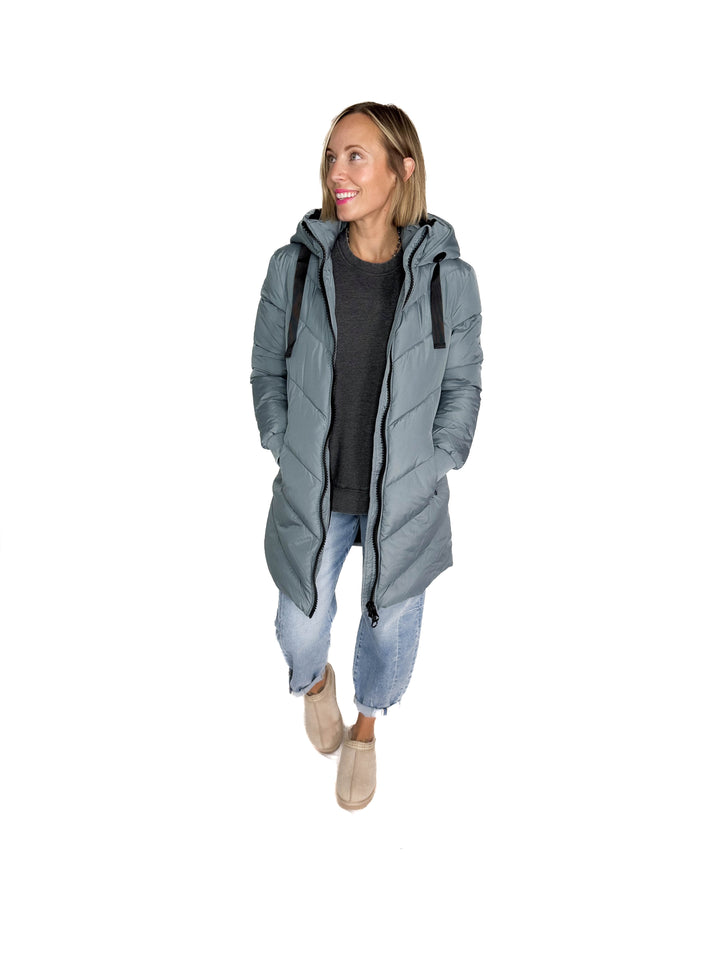 ONLY Skylar Hooded Puffer Jacket- STORMY WEATHER