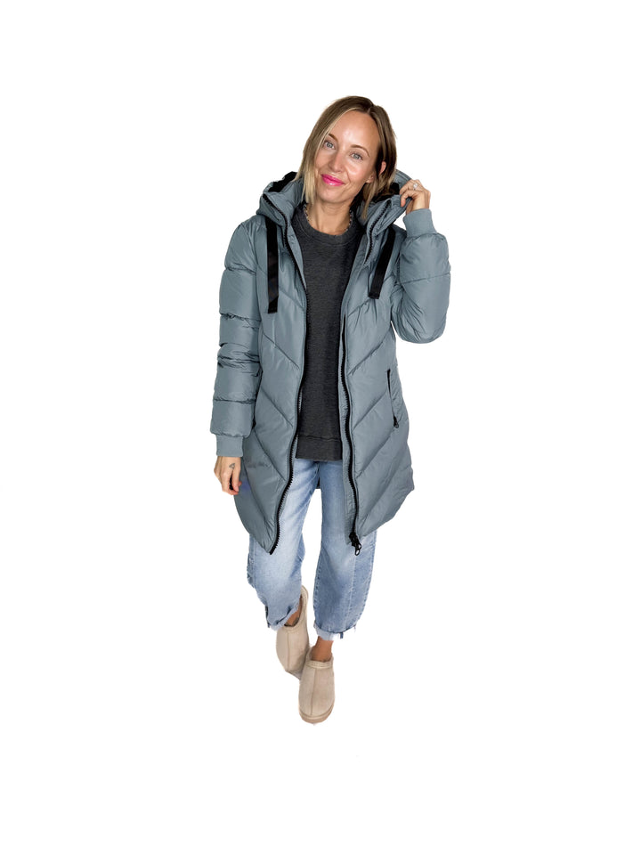 ONLY Skylar Hooded Puffer Jacket- STORMY WEATHER
