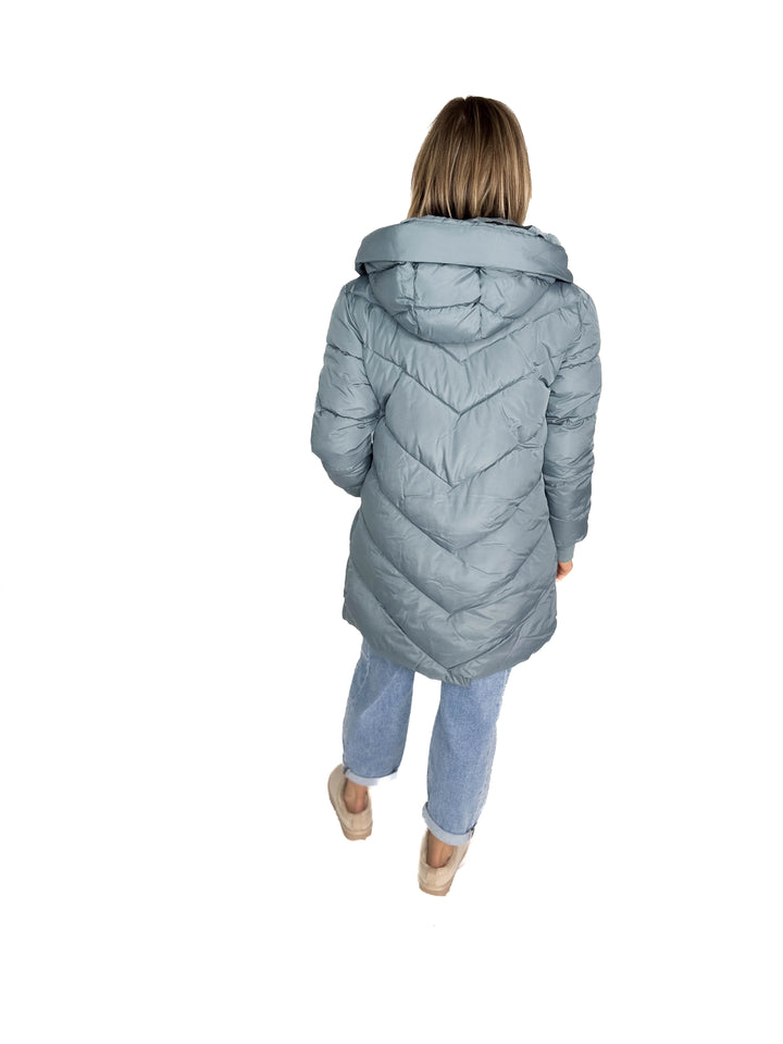 ONLY Skylar Hooded Puffer Jacket- STORMY WEATHER