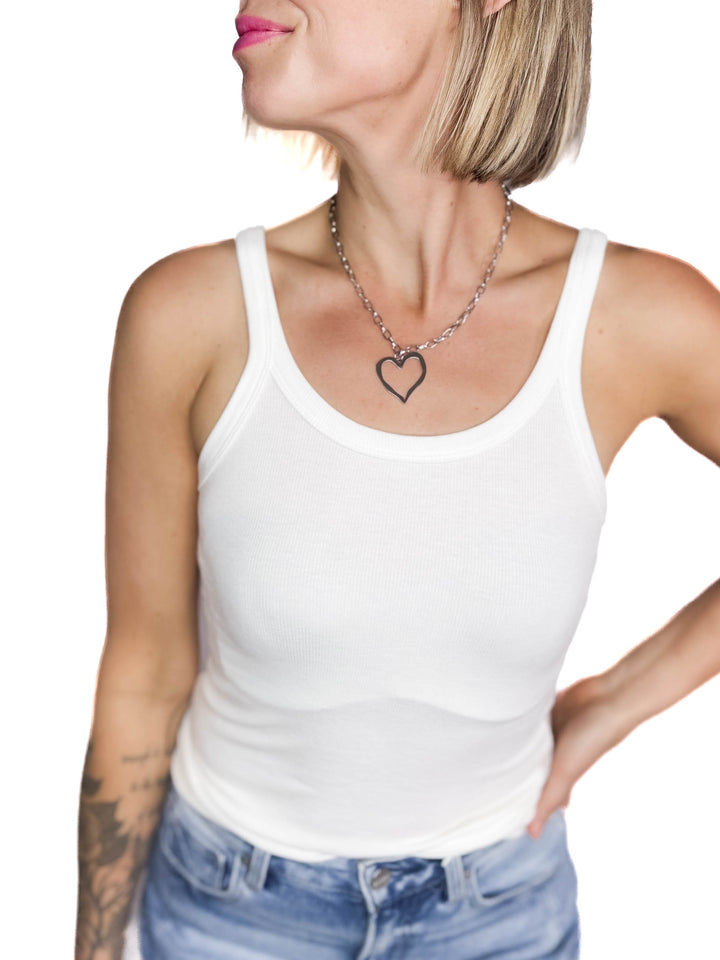 Heartlock Stainless Steel Necklace- SILVER