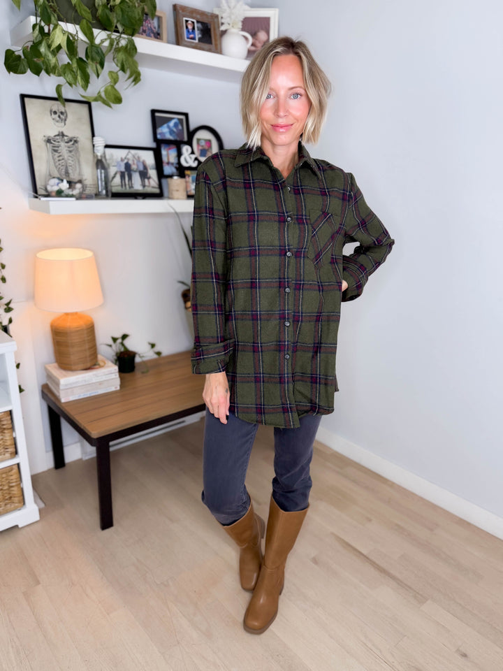 Collina Plaid Thick Flannel - GREEN