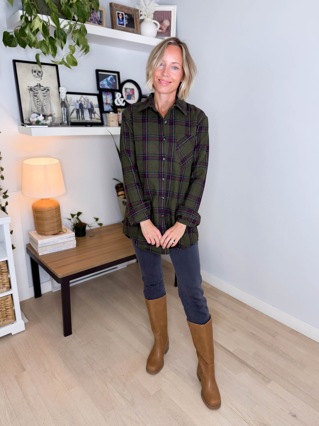 Collina Plaid Thick Flannel - GREEN
