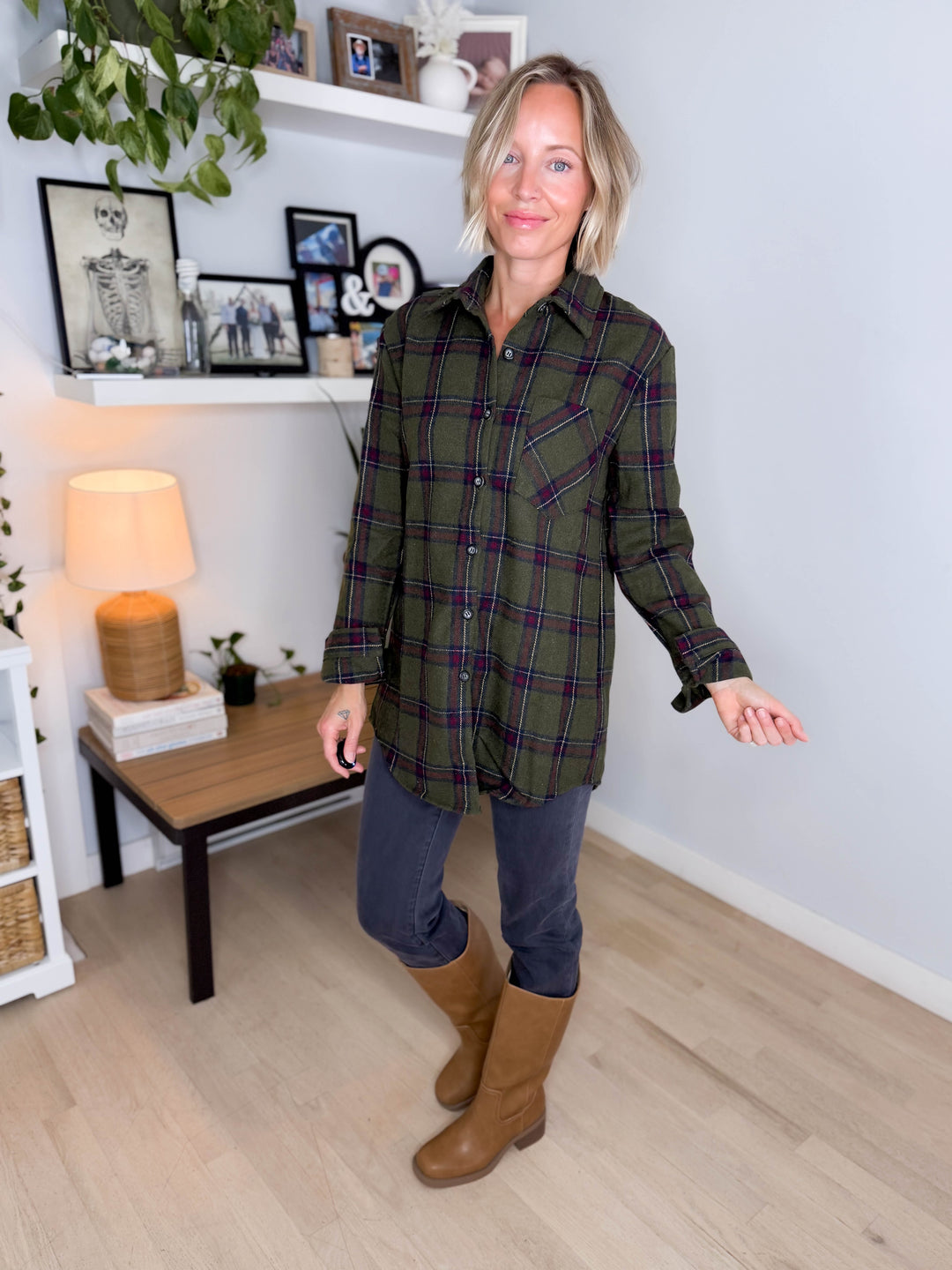 Collina Plaid Thick Flannel - GREEN