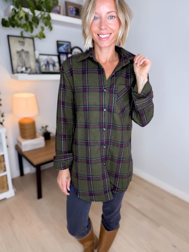 Collina Plaid Thick Flannel - GREEN