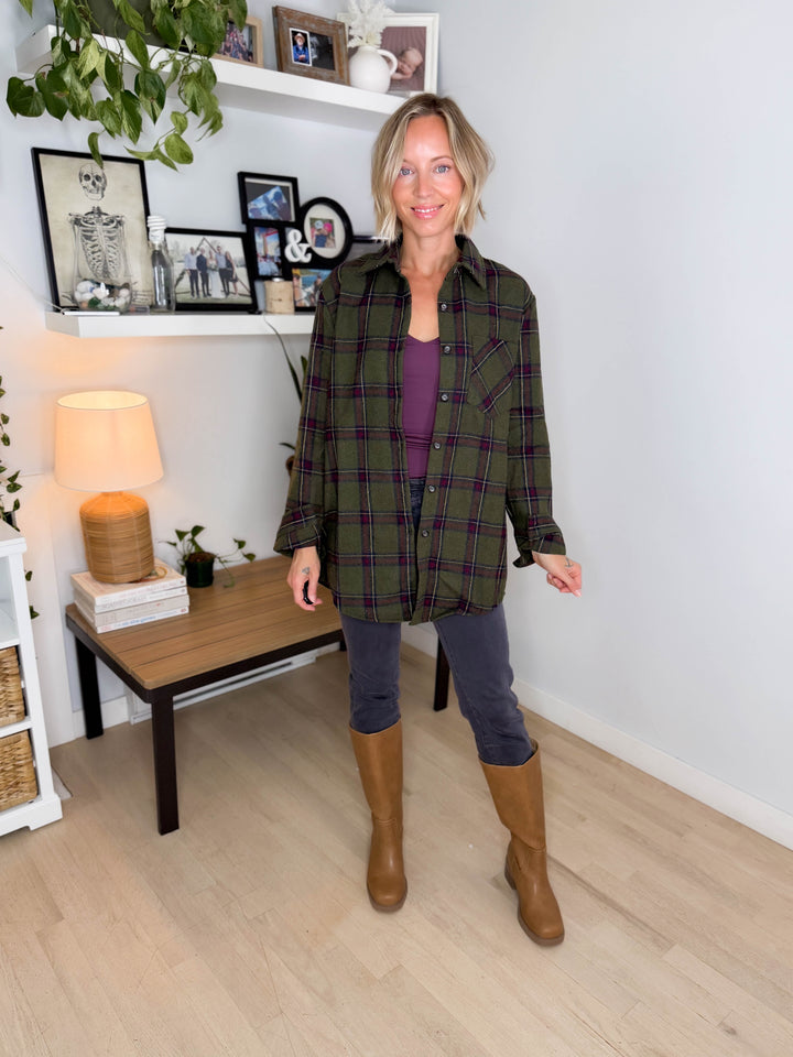 Collina Plaid Thick Flannel - GREEN