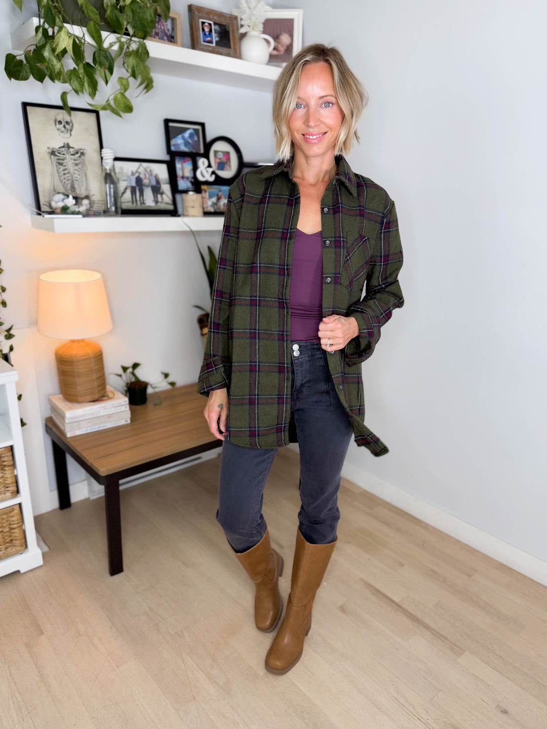 Collina Plaid Thick Flannel - GREEN