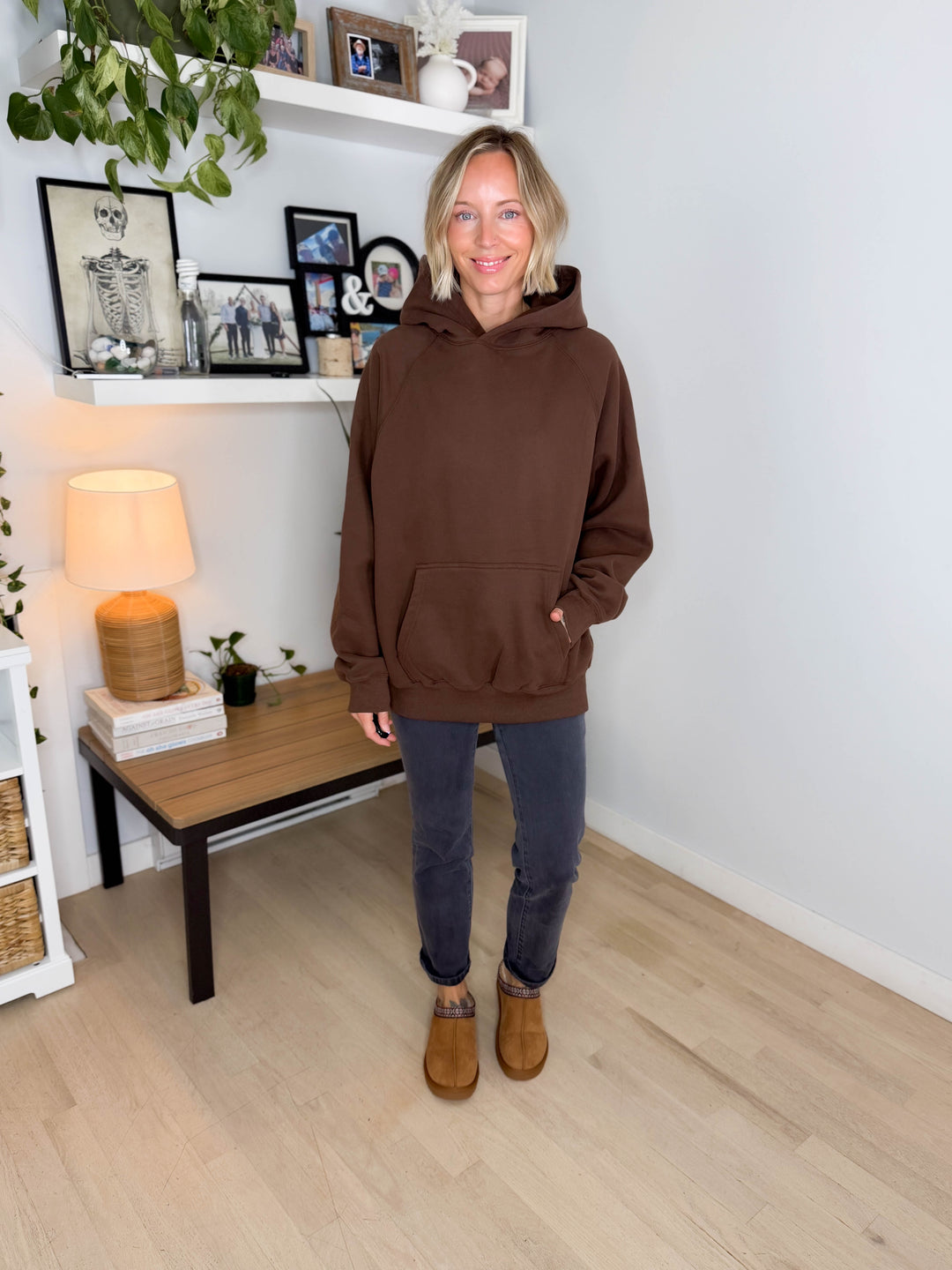 Tanis Premium Fleece Hoodie- BROWN