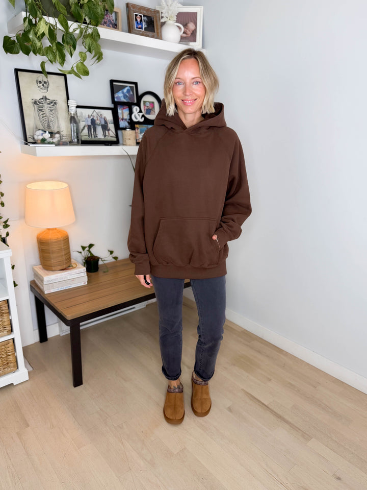 Tanis Premium Fleece Hoodie- BROWN