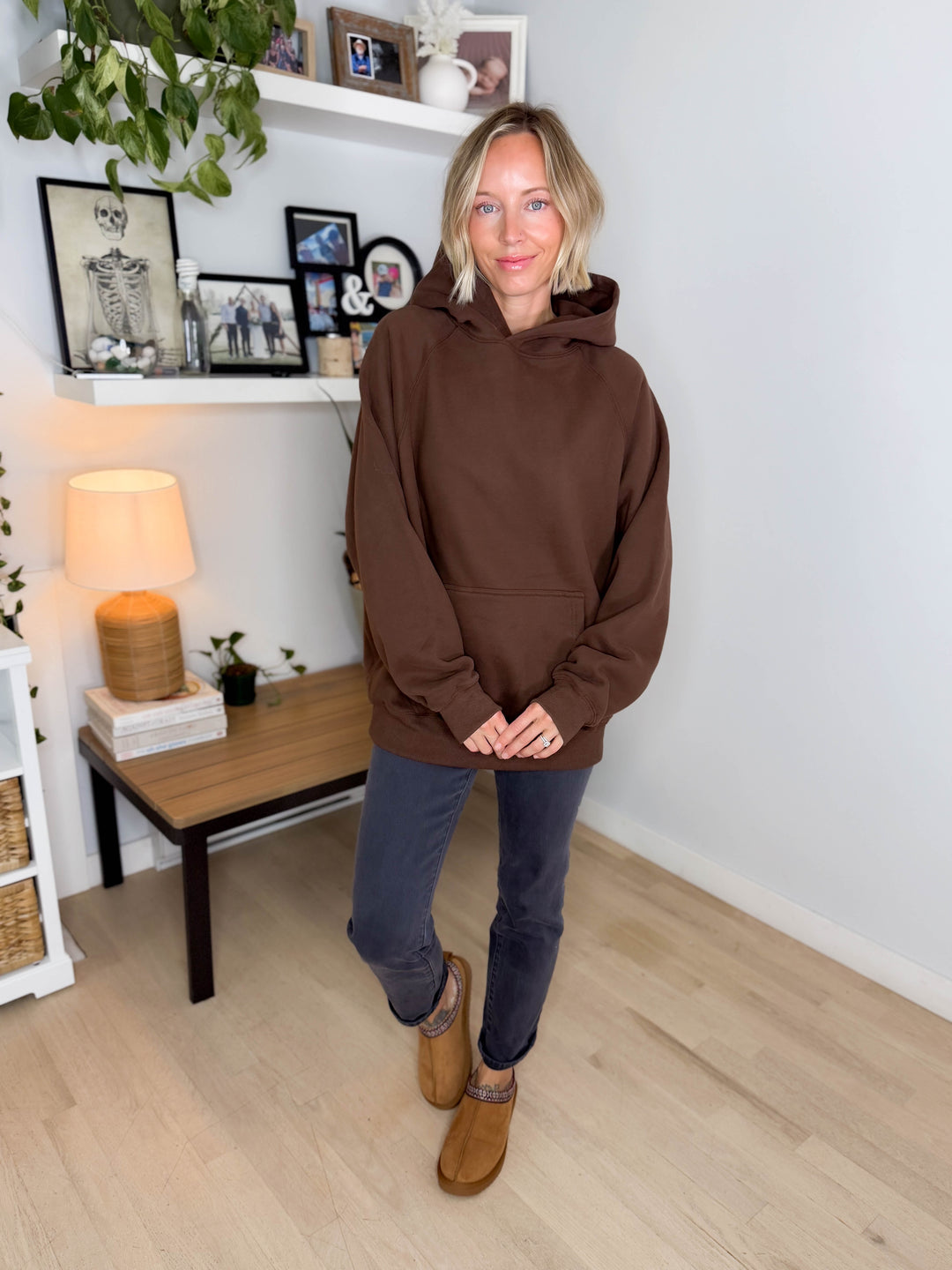 Tanis Premium Fleece Hoodie- BROWN