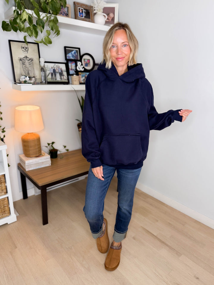 Tanis Premium Fleece Hoodie- NAVY