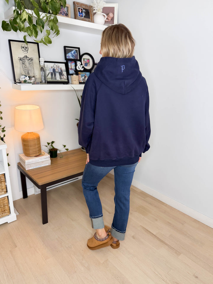 Tanis Premium Fleece Hoodie- NAVY