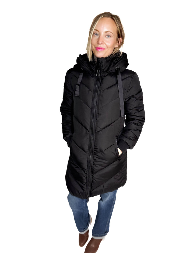 ONLY Skylar Hooded Puffer Jacket- BLACK