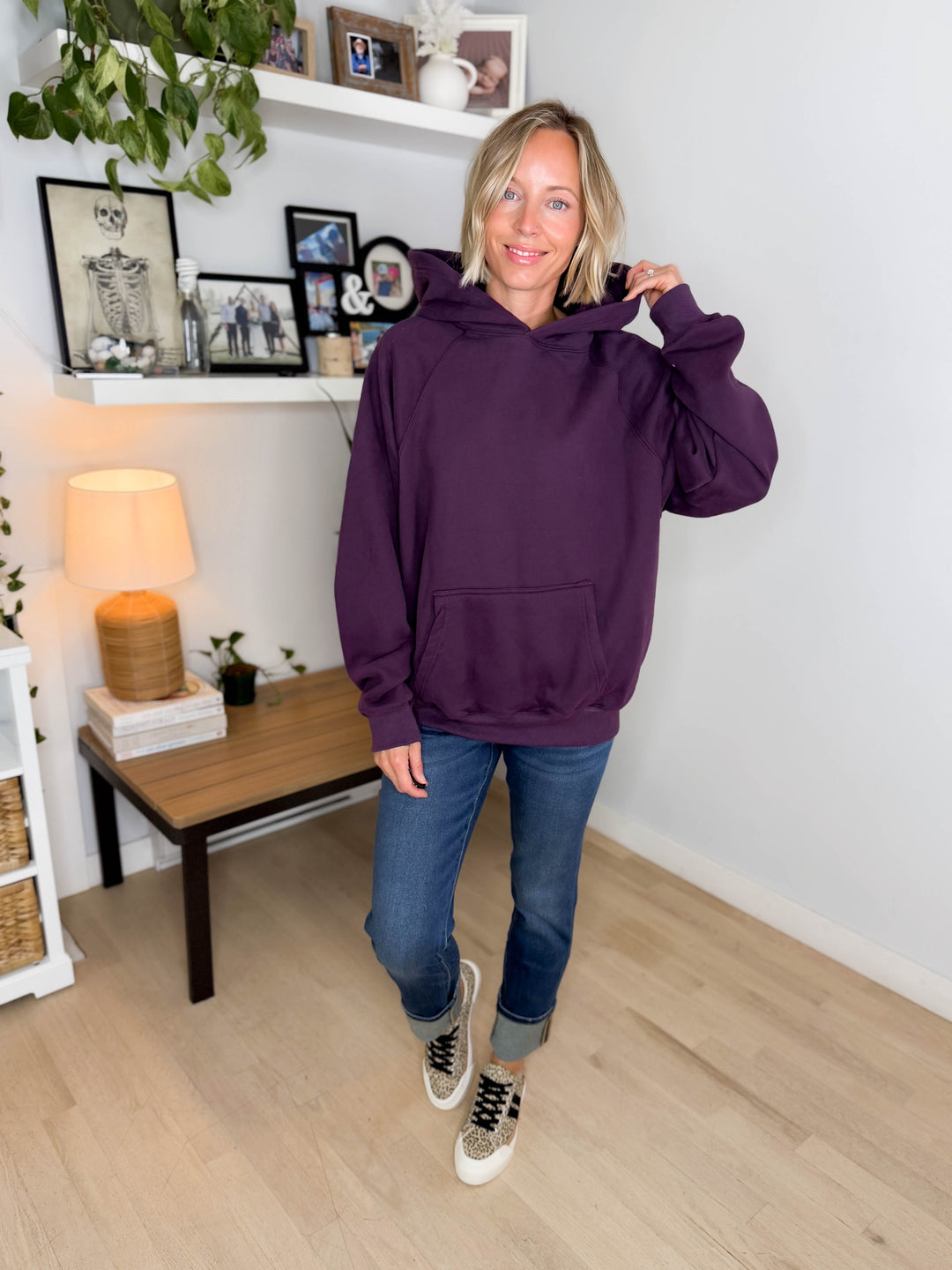 Tanis Premium Fleece Hoodie- PLUM