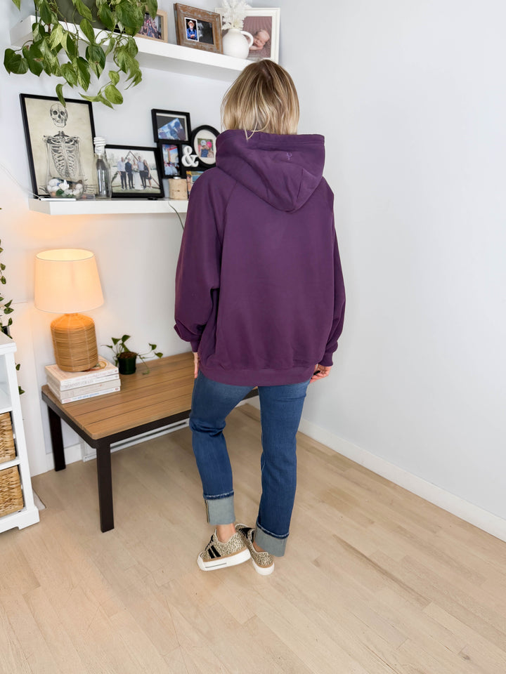 Tanis Premium Fleece Hoodie- PLUM
