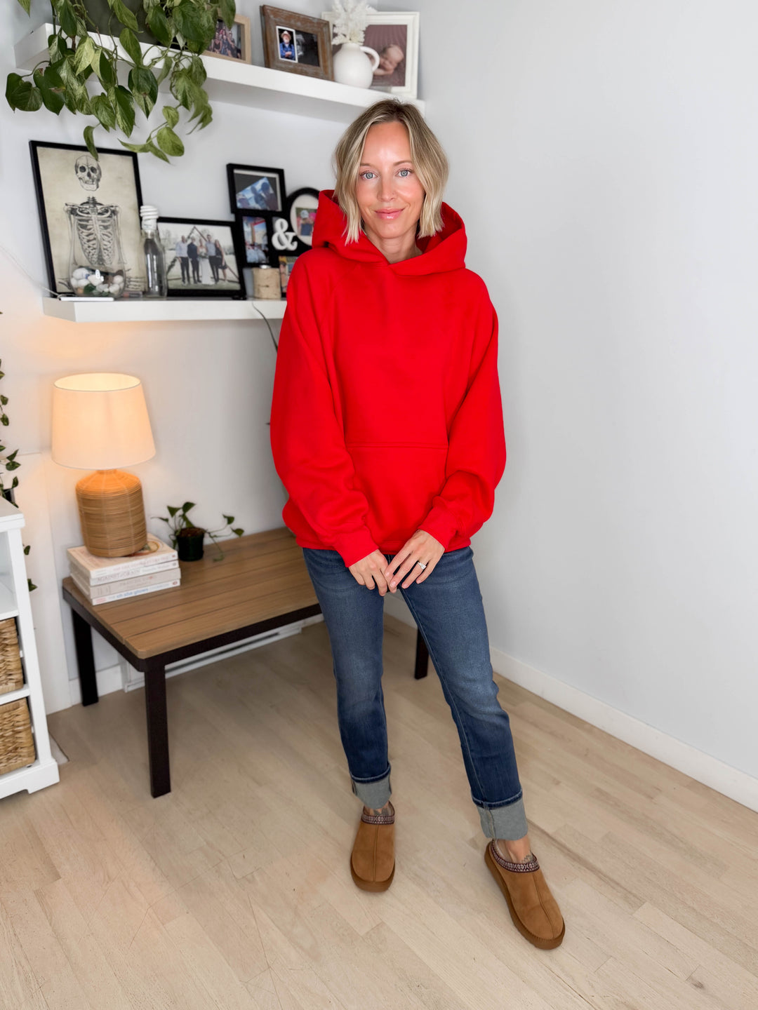 Tanis Premium Fleece Hoodie- RED