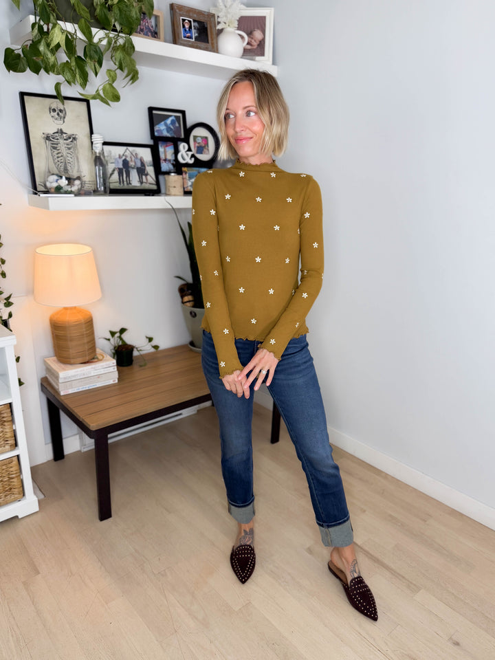 Mica Senna High Rise Straight Leg Jeans- VINTAGE DARK