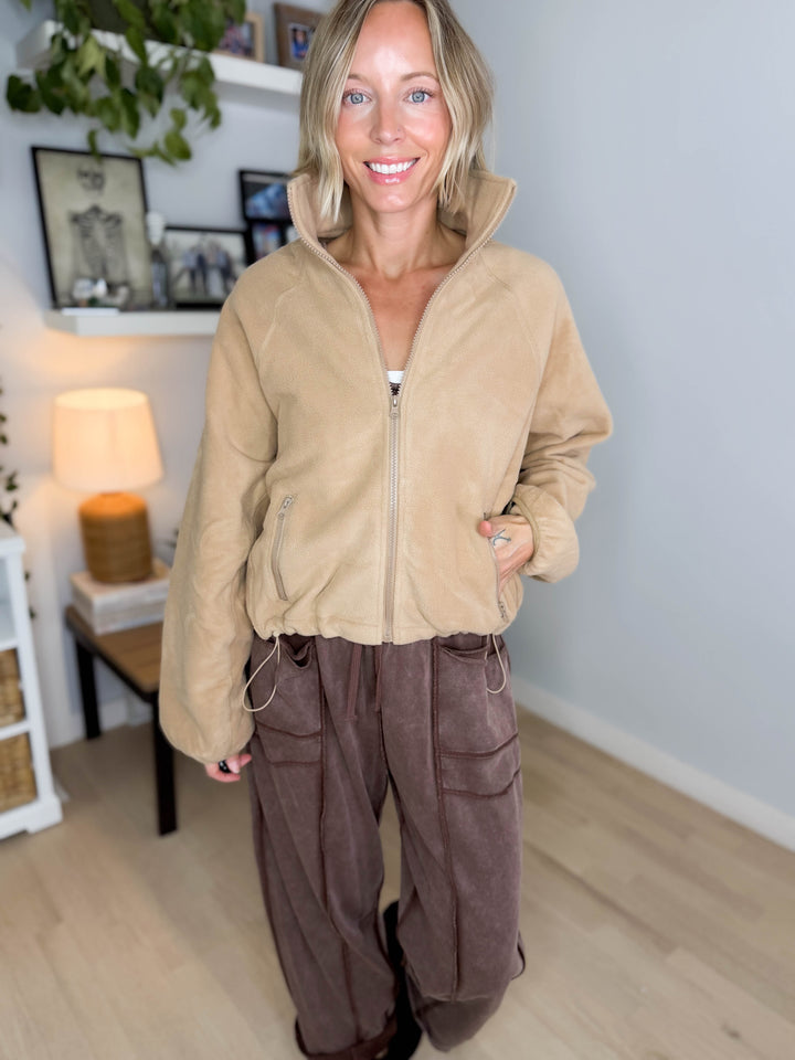Hazella Full Zip Fleece Jacket- TEDDY BEIGE