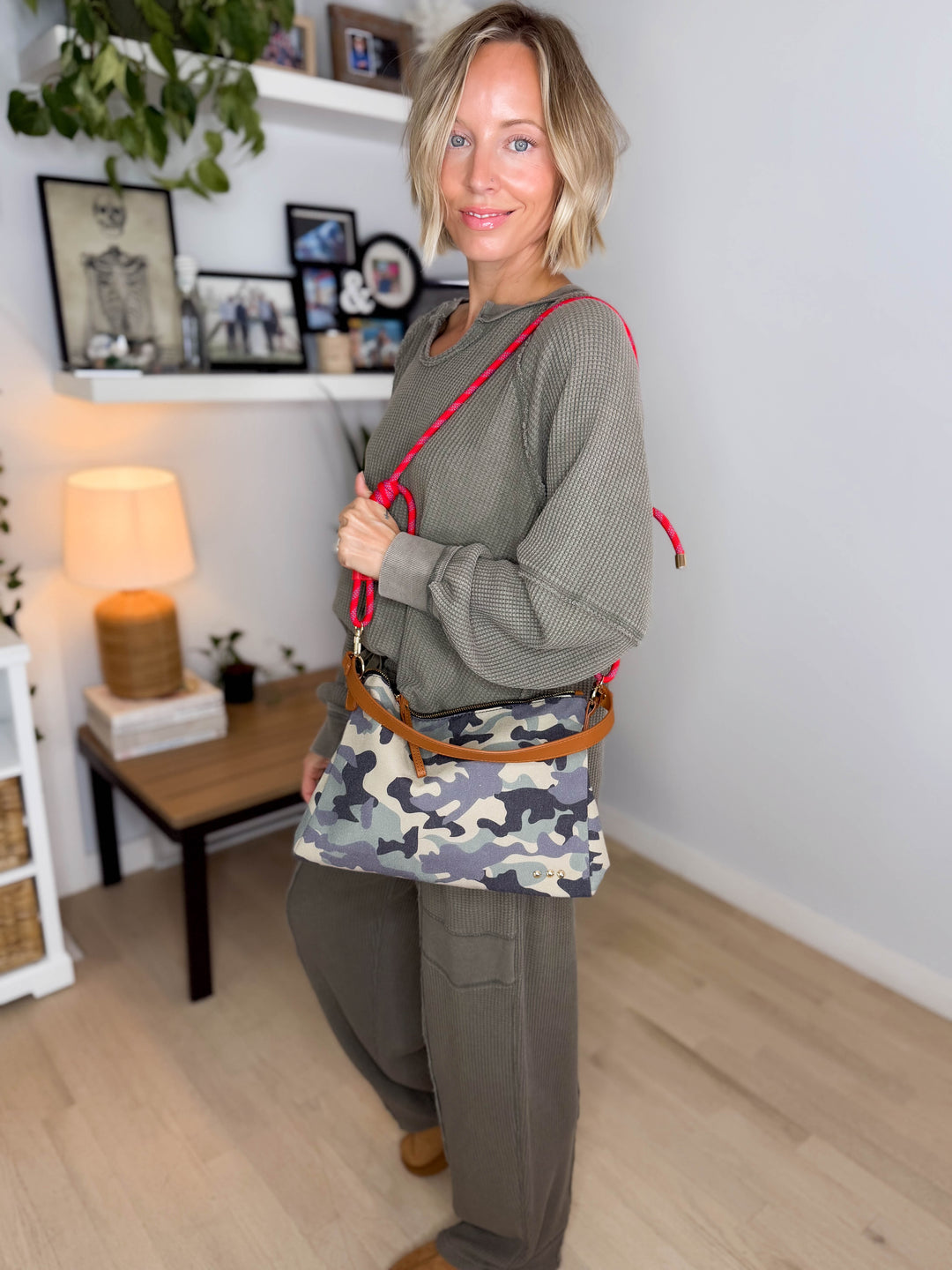 Cosette Canvas Shoulder Bag- CAMO