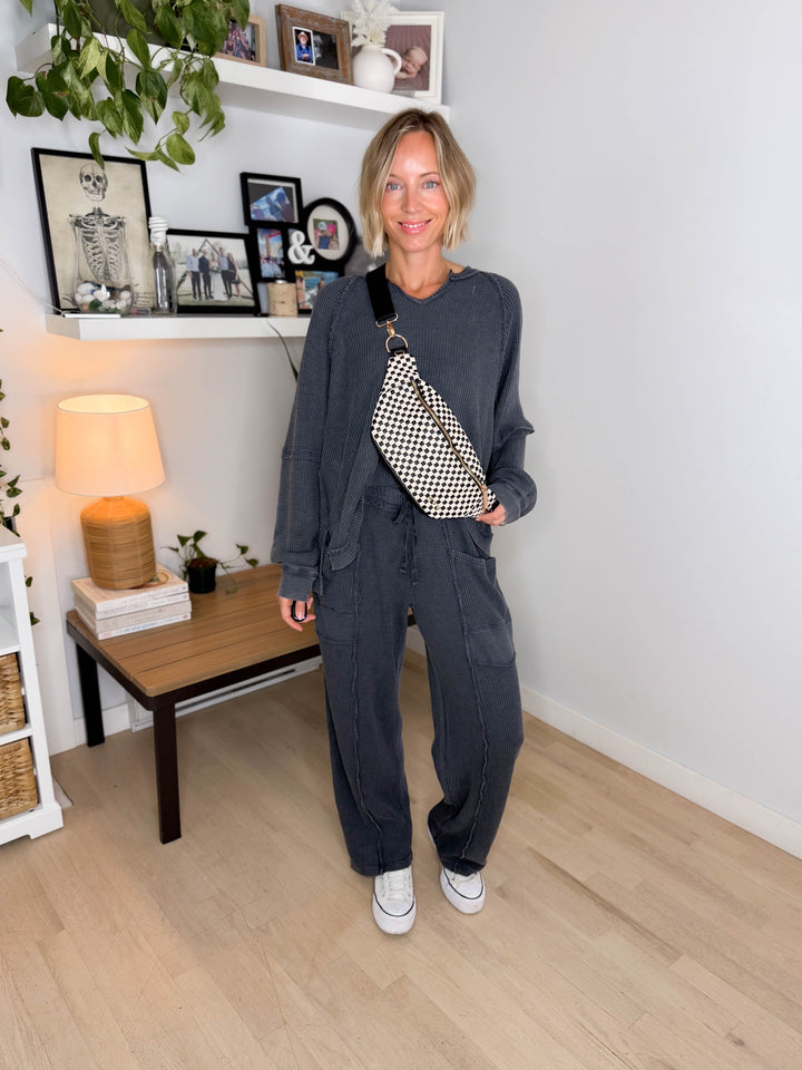 Susie Sidekick Bum Bag- CHECKERED BLACK
