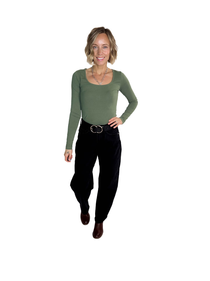 VERO MODA Lulu Long U-NECK TOP- LAUREL WREATH