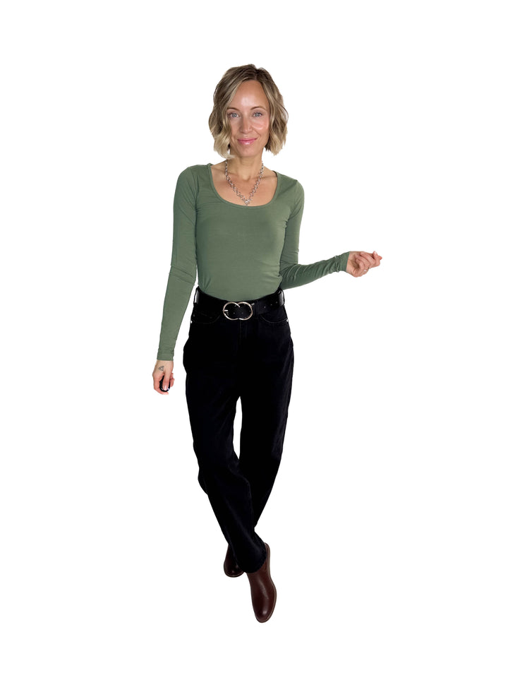 VERO MODA Lulu Long U-NECK TOP- LAUREL WREATH