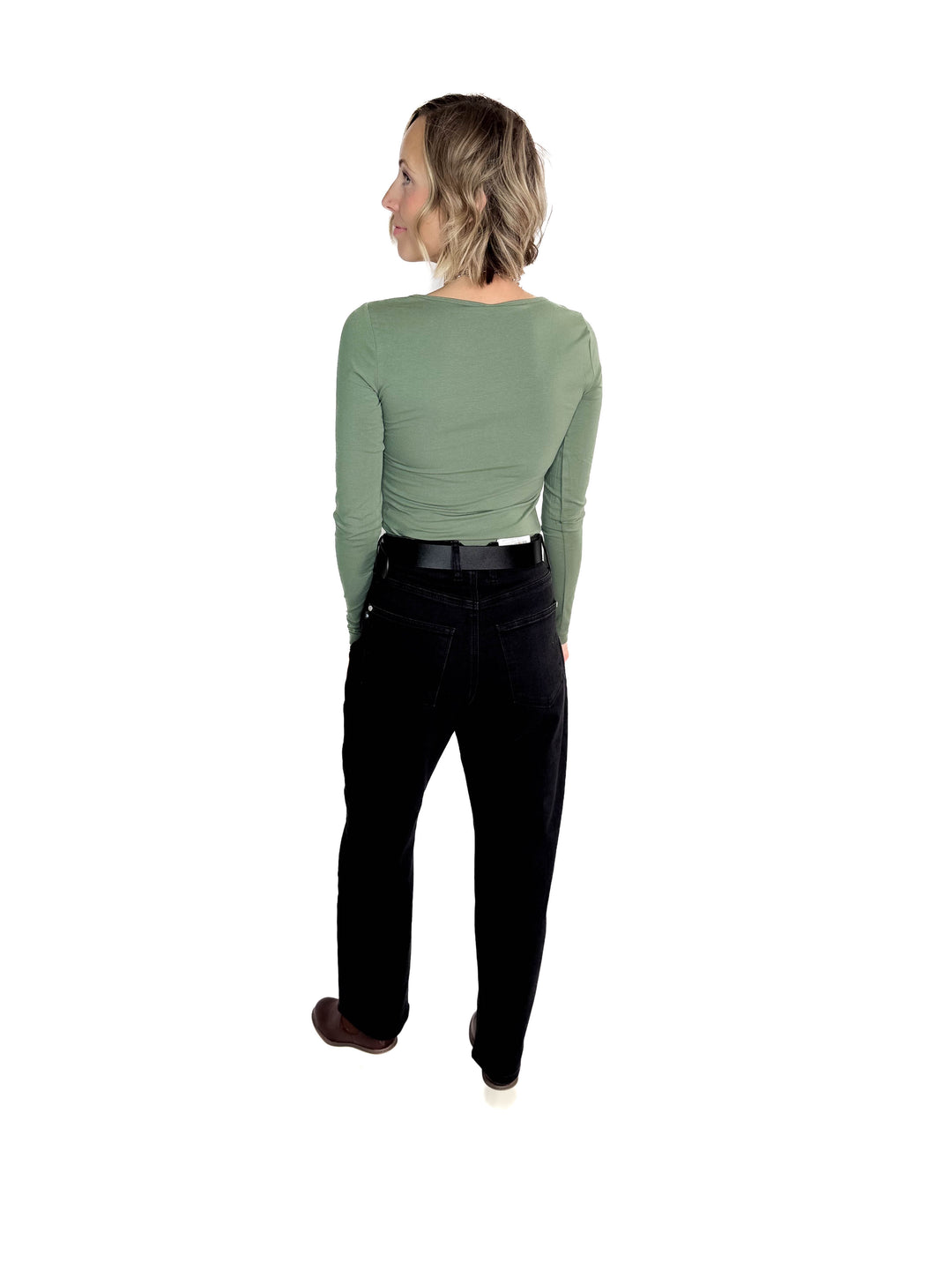 VERO MODA Lulu Long U-NECK TOP- LAUREL WREATH