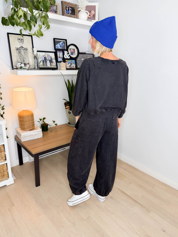 Kerima Washed Cotton Barrel- BLACK