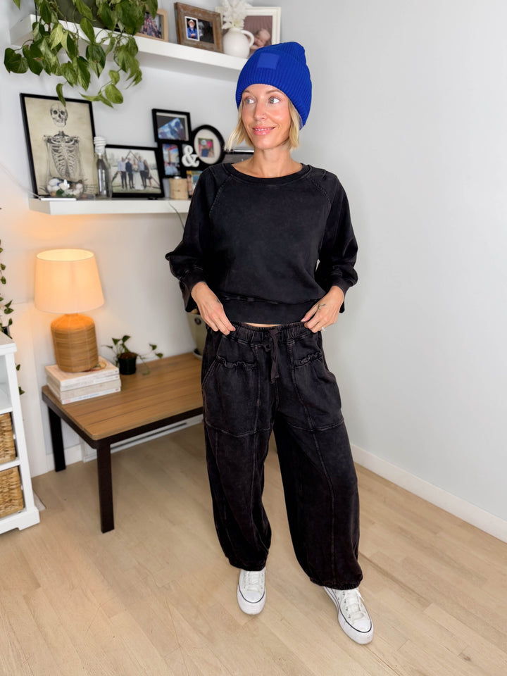 Kerima Washed Cotton Barrel- BLACK