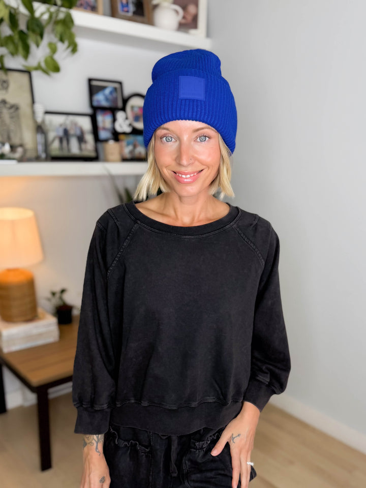 CC Soft Ribbed Beanie- COBALT TRUE BLUE