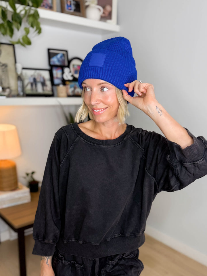 CC Soft Ribbed Beanie- COBALT TRUE BLUE