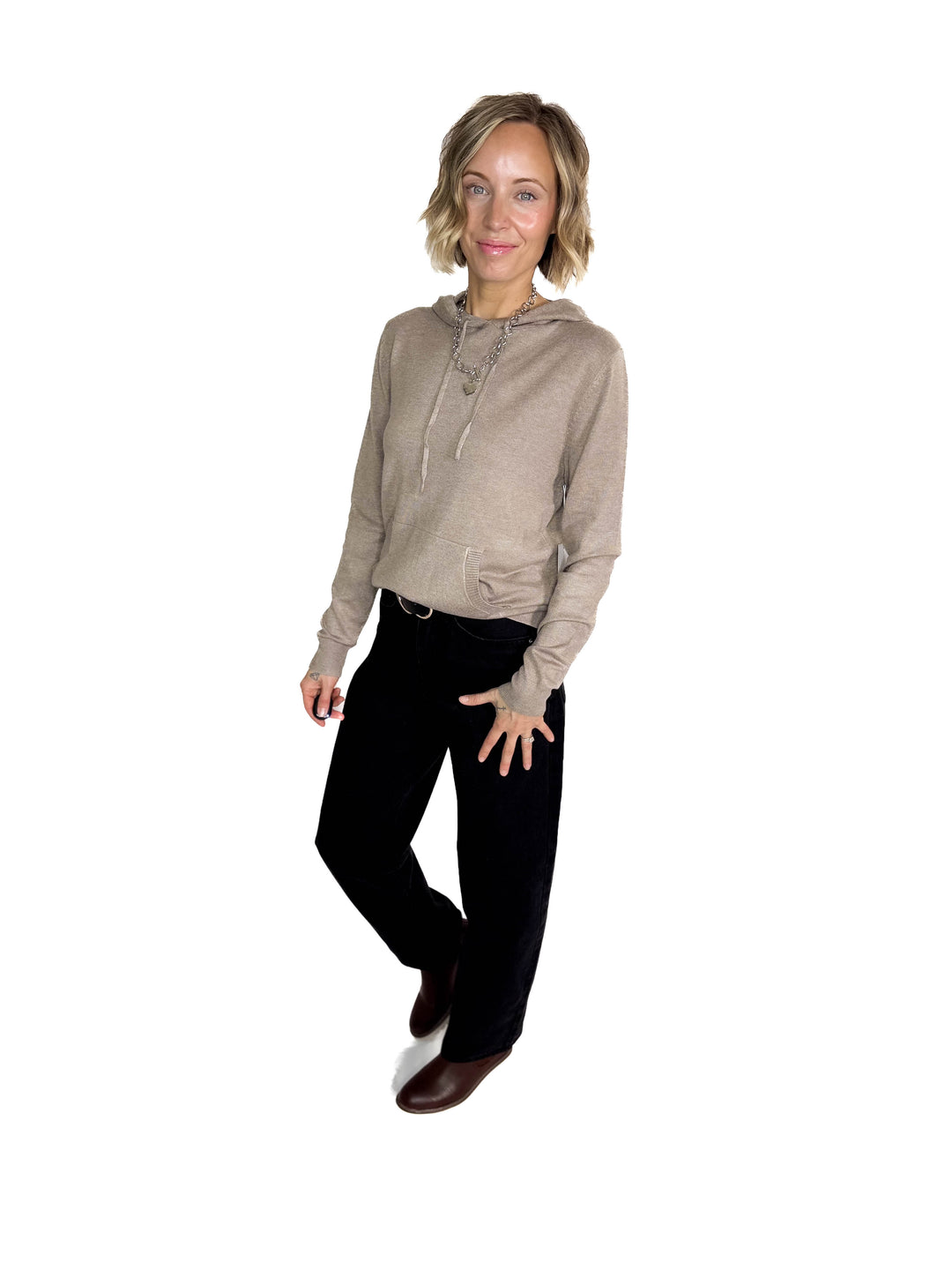 Spruceton Hooded Sweater- CAMEL