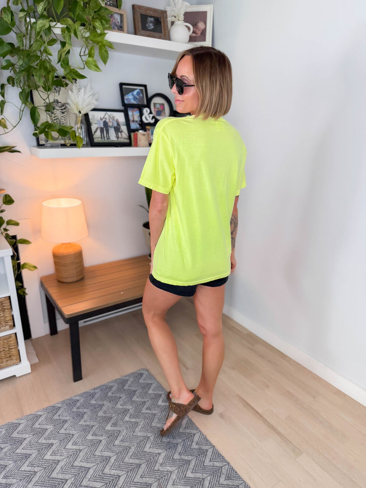 Summer Vibes Tee- NEON YELLOW