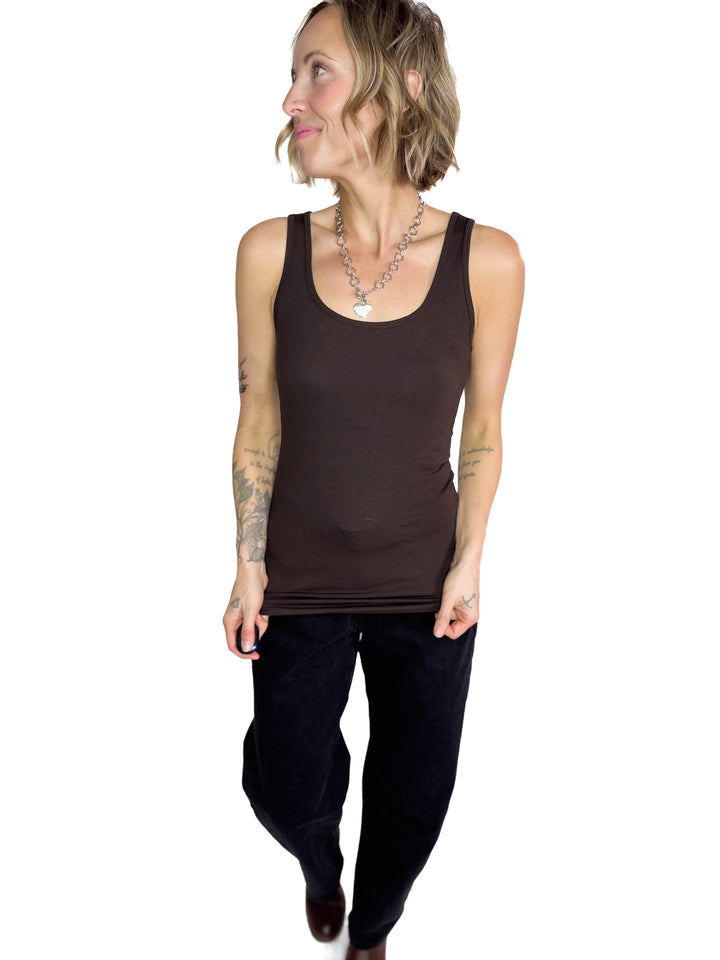 VERO MODA Lulu Long Tank- CHOCOLATE TORTE