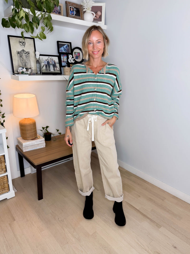 Hattie Sweater cardigan- KELLY GREEN