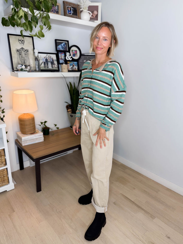 Hattie Sweater cardigan- KELLY GREEN