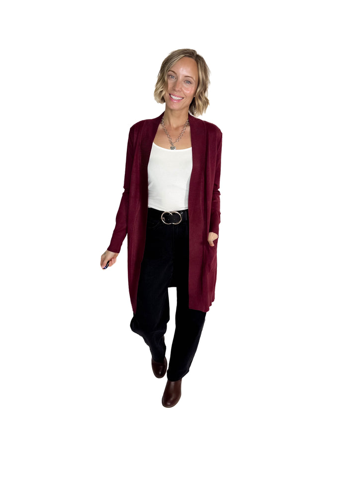 Birchwood Classic Pocket Cardigan- BURGUNDY